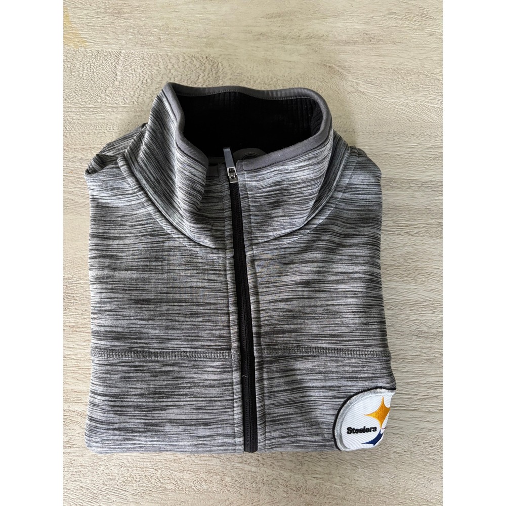 Pittsburgh Steelers Gray Pullover Jacket Quarter Zip NFL Football Mens Sz L‎